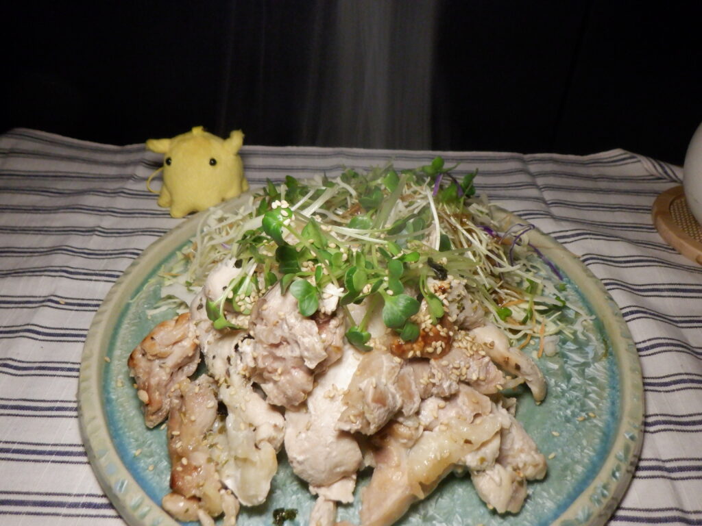 軍鶏肉の塩焼き完成！